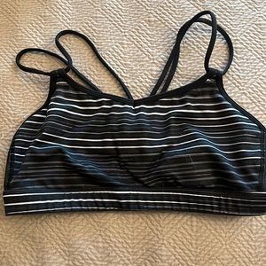 strappy back striped bra